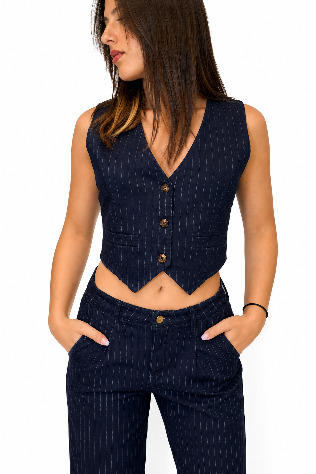 GILET GESSATO IN DENIM FRACOMINA