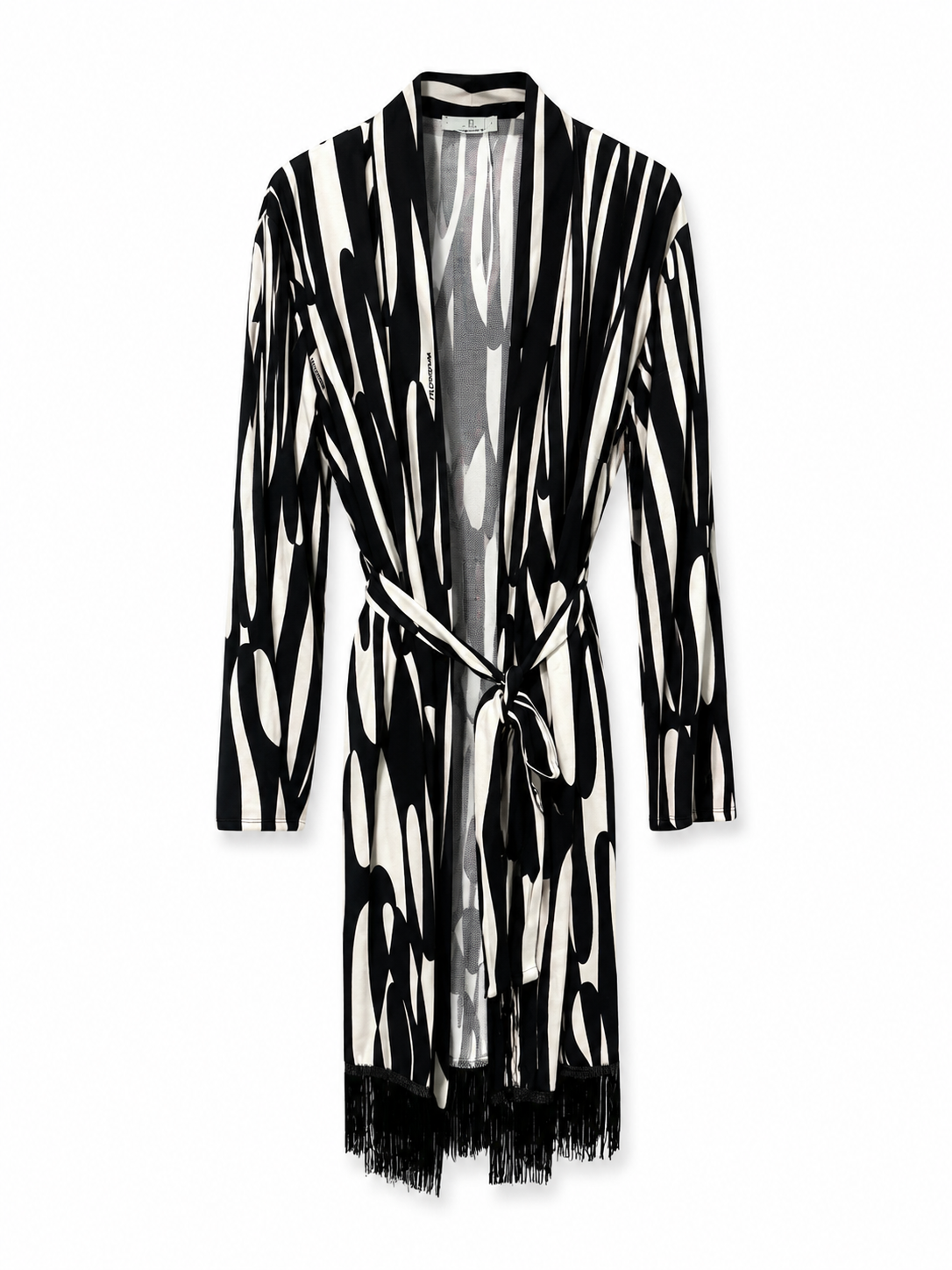 KIMONO CARDIGAN CREAMBLACK FRACOMINA