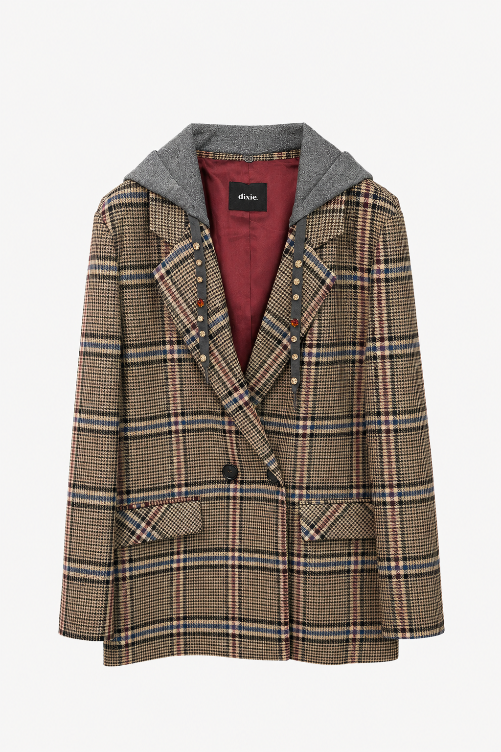 BLAZER QUADRI CON CAPPUCCIO REMOVIBILE -DIXIE-JDBF2BNUA