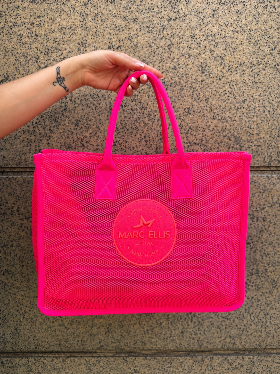 SHOPPER MARE MARC ELLIS fucsia in rete
