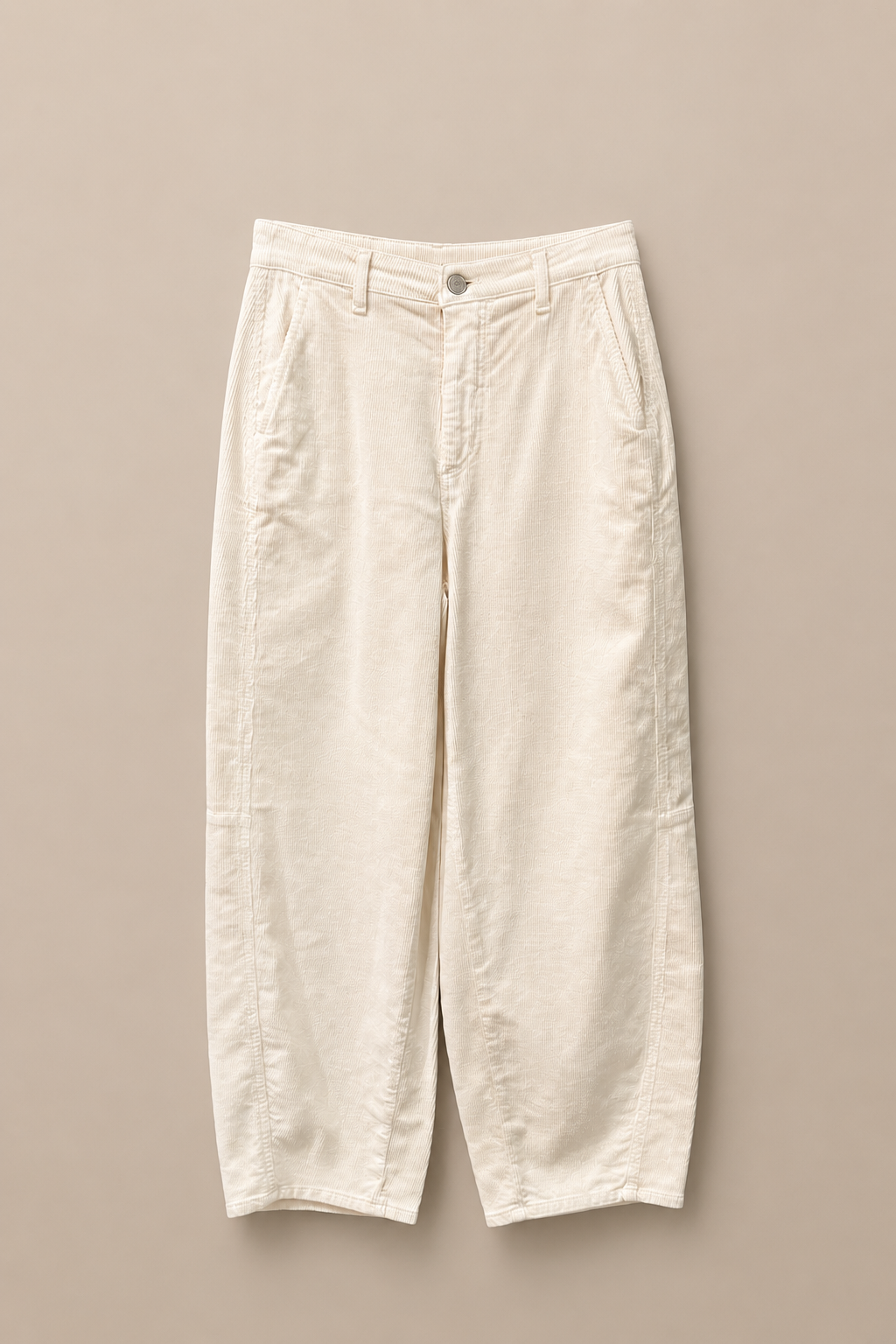 Pantalone Balloon in velluto a coste color Cream