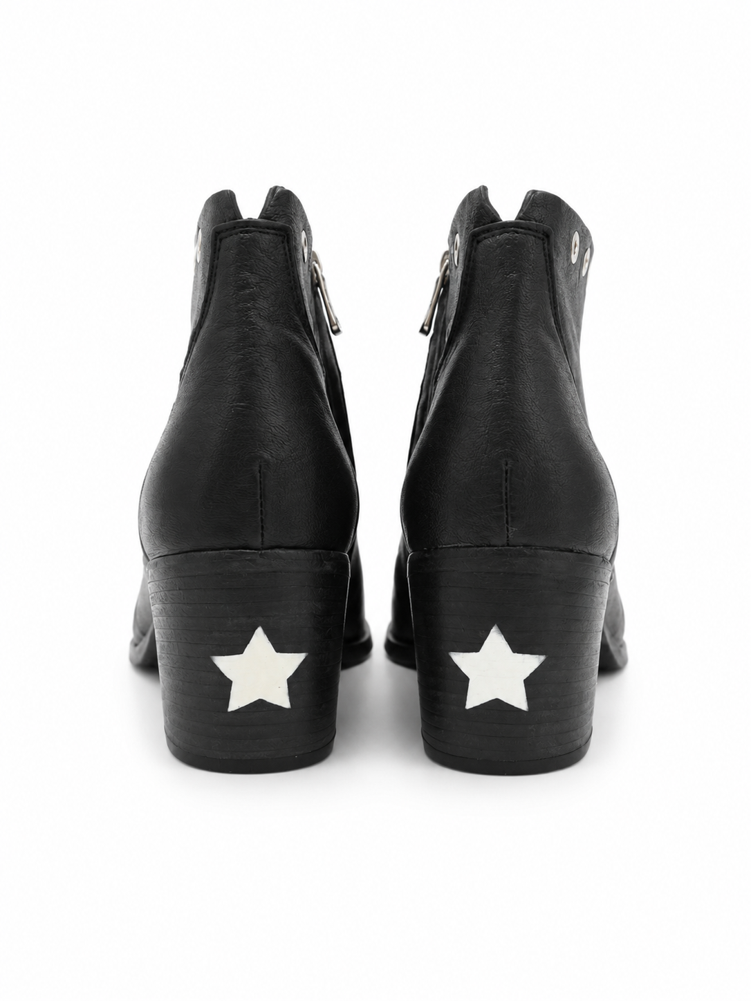 Stivaletto texano nero con borchie e dettaglio stella