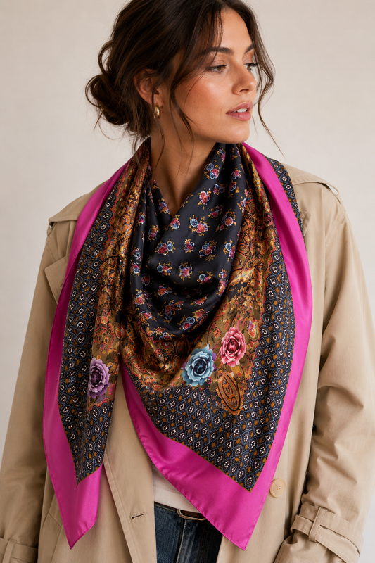 Foulard Fantasia Paisley & Rose – Dixie