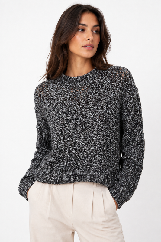 Maglia traforata ELEH grigia