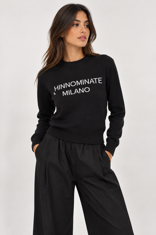 Maglia Girocollo con Logo Hinnominate Milano – Nera