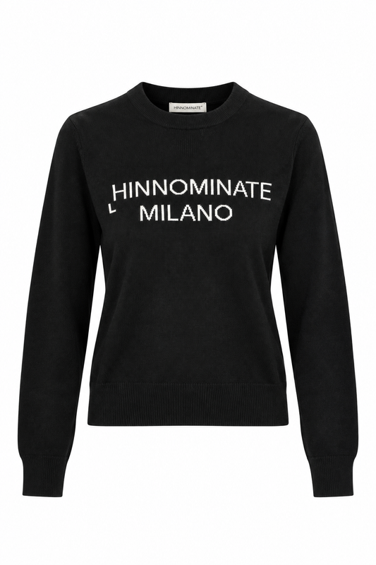 Maglia Girocollo con Logo Hinnominate Milano – Nera