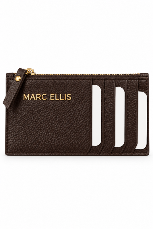Portacarte Marc Ellis Nora Do testa di moro con dettagli oro
