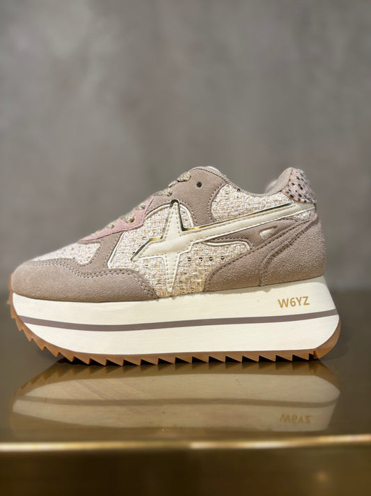 SNEAKERS  W6YZ PLATFORRM BEIGE TWEED