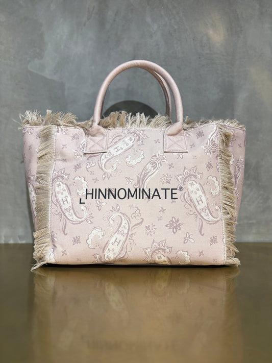 BORSA SHOPPER HINNOMINATE CON STAMPA BANDANA BEIGE