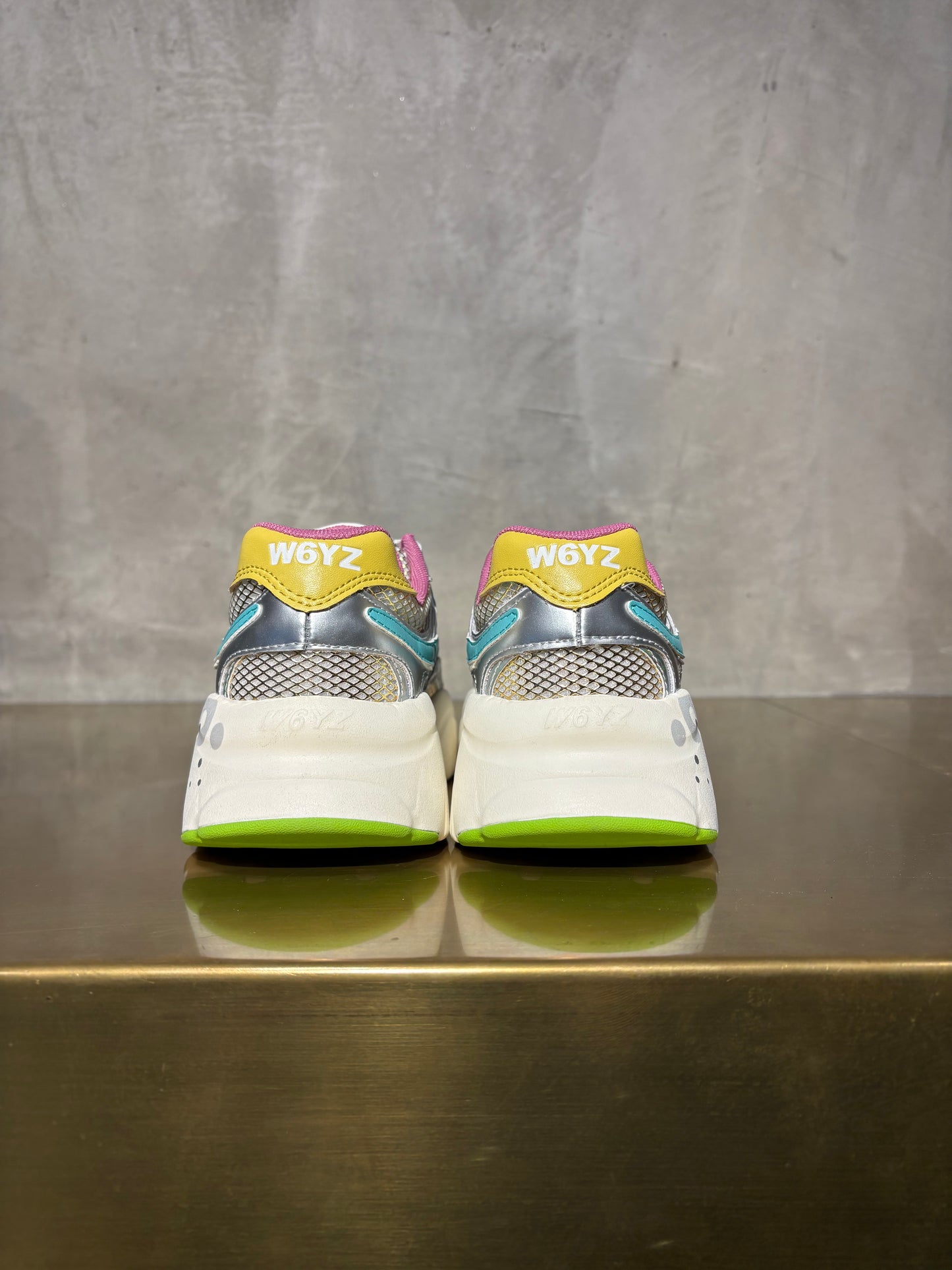 SNEAKERS PLATFORM W6YZ SILVER WHITE GREEN