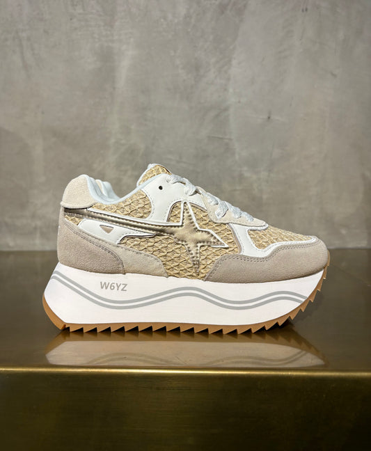 SNEAKERS PLATFORM RAFIA CIPRIA WHITE