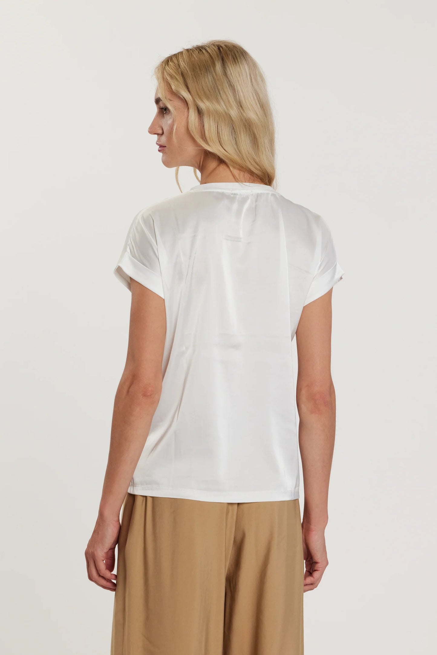 T-Shirt ANTOINE maniche corte con risvolto più inserti in raso più tasche con bottoni