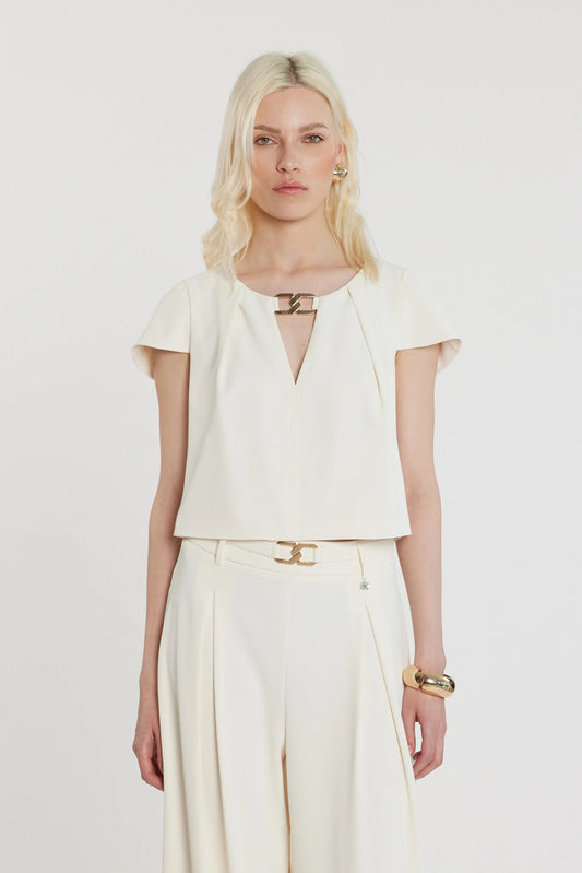 Blusa CAPUCINE corta maniche corte con goccia più passante logo