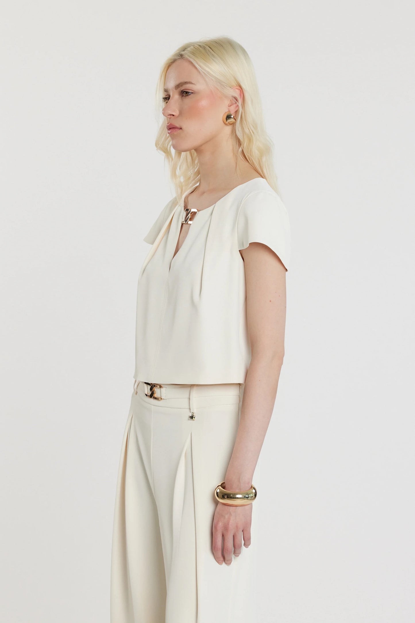Blusa CAPUCINE corta maniche corte con goccia più passante logo