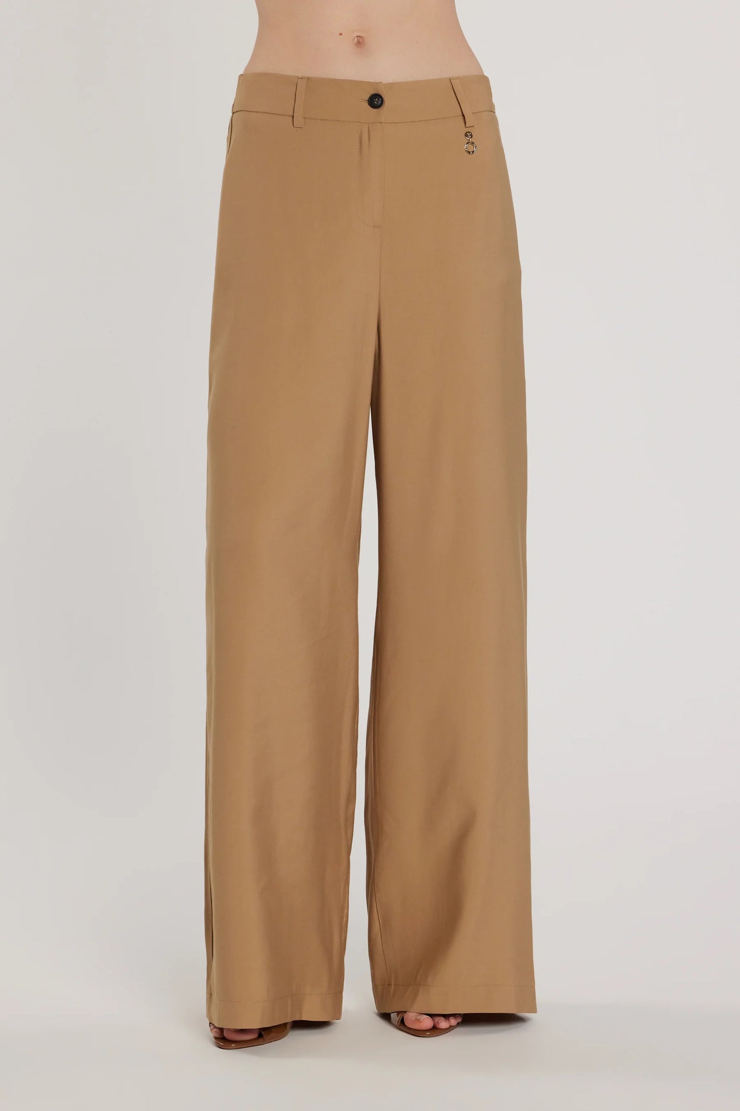 Pantalone PREZIOSA_P vita alta palazzo con cintura più tasche francesi più filetto