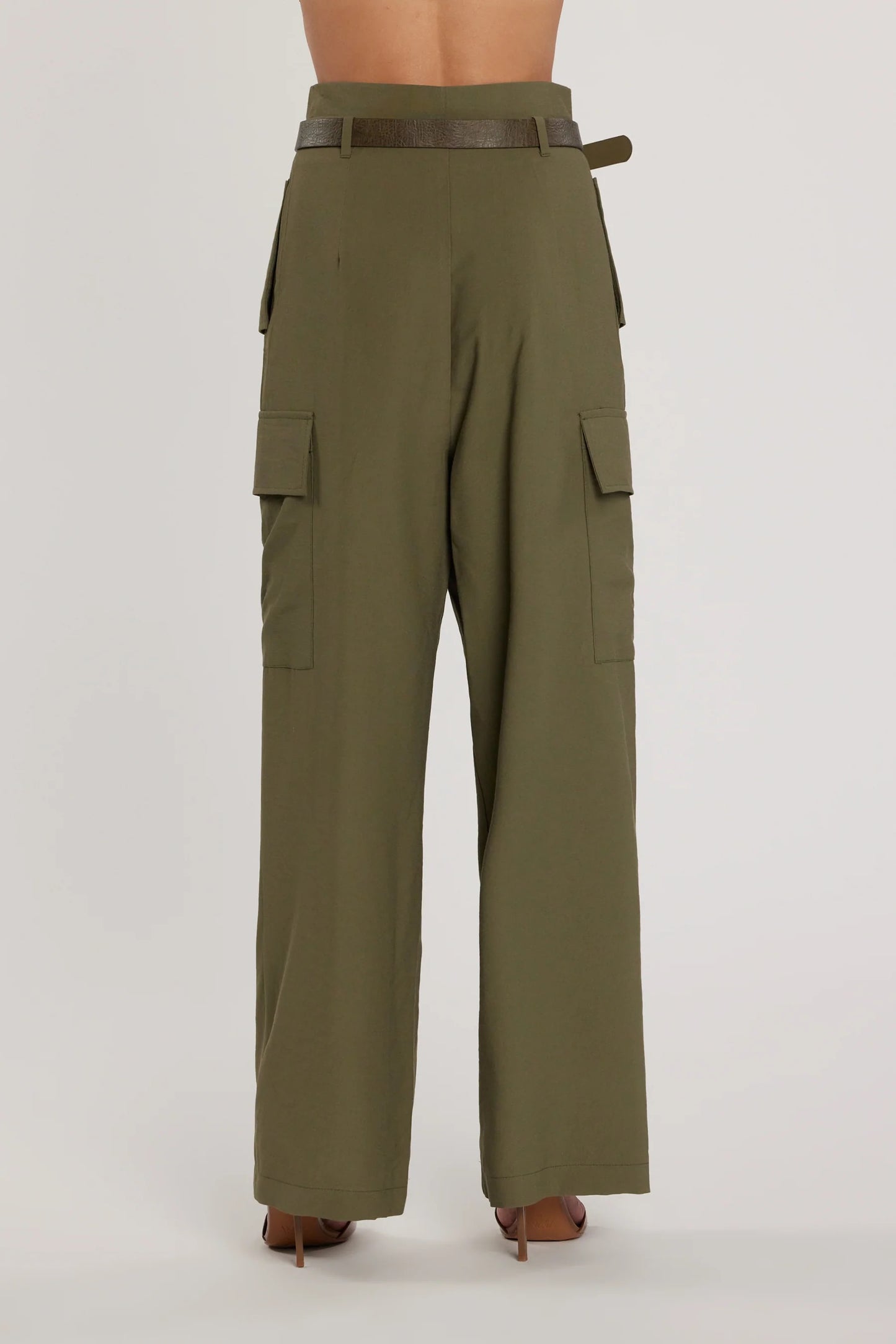 Pantalone TECTION vita alta con patte più tasconi più cintura