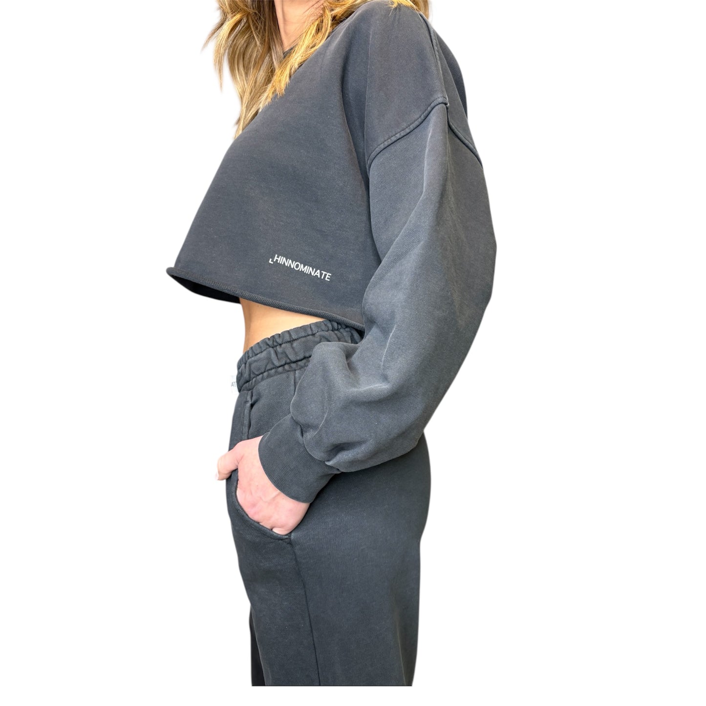 FELPA CROP GRIGIO FUMO HINNOMINATE