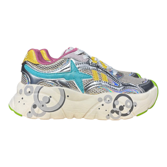 SNEAKERS PLATFORM W6YZ SILVER WHITE GREEN