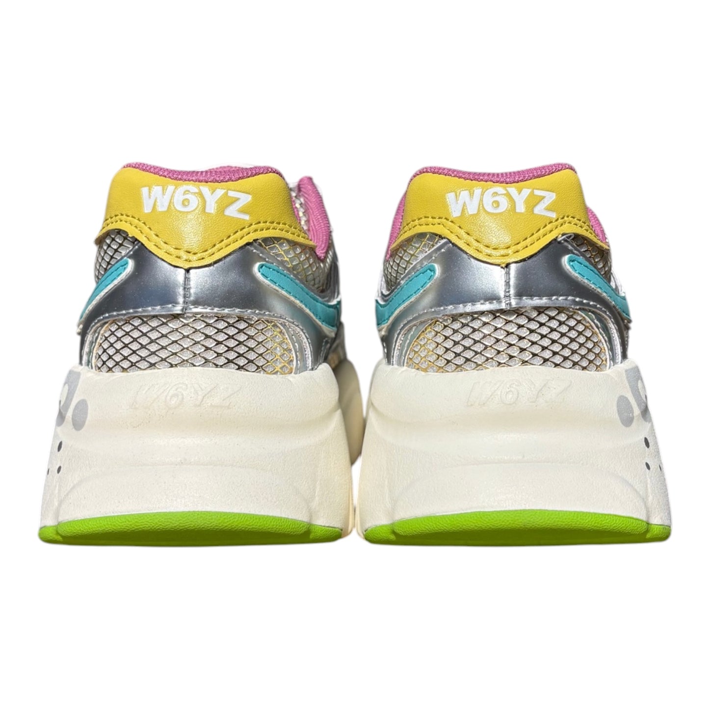 SNEAKERS PLATFORM W6YZ SILVER WHITE GREEN