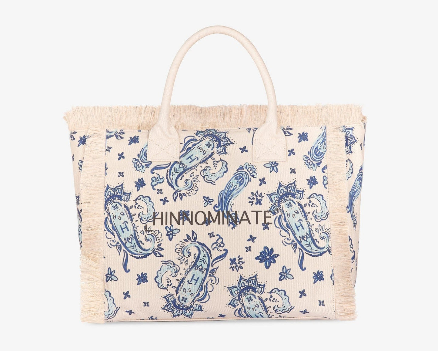 BORSA SHOPPER HINNOMINATE CON STAMPA BANDANA BLU E FRANGE